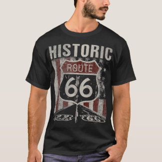 歴史的なUSAルート66ハイウェイヴィンテージアメリカロード Tシャツ