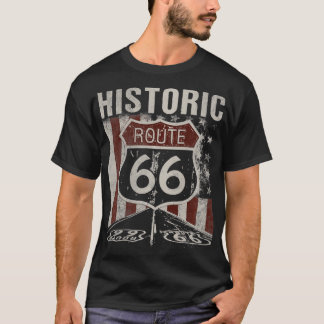 歴史的なUSAルート66ハイウェイヴィンテージアメリカロード Tシャツ