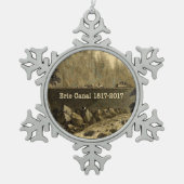 歴史的エリー運河200年 スノーフレークピューターオーナメント (正面)