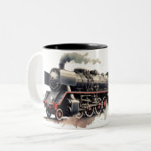 歴史的クラシックなフランスの列車 ツートーンマグカップ (正面左)