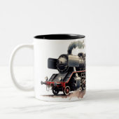 歴史的クラシックなフランスの列車 ツートーンマグカップ (左)