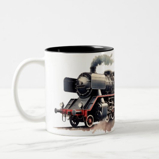歴史的クラシックなフランスの列車 ツートーンマグカップ (左)