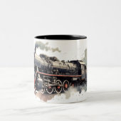 歴史的クラシックなフランスの列車 ツートーンマグカップ (中央)