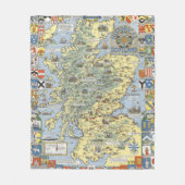 歴史的スコットランドの地図 フリースブランケット (正面)