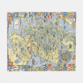 歴史的スコットランドの地図 フリースブランケット (正面(横))