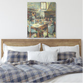 歴史的フランスのキッチン(by Maximilien Luce) キャンバスプリント (インサイチュ (寝室))