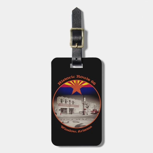 歴史的ルート66目的地ウィンズローアリゾナ ラゲッジタグ (正面縦)