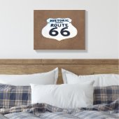 歴史的ルート66舗装標識2.5インチエッジ キャンバスプリント (インサイチュ (寝室))