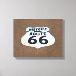 歴史的ルート66舗装標識2.5インチエッジ キャンバスプリント