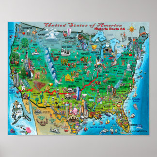 歴史的ルート66 USA ポスター