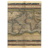 歴史的ヴィンテージの世界地図の地図書 クリップボード (裏面)