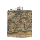 歴史的ヴィンテージの世界地図の地図書 フラスク (正面)