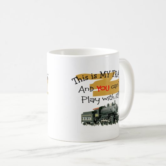 歴史的列車のギフト--笑わされるなことわざ コーヒーマグカップ (正面右)