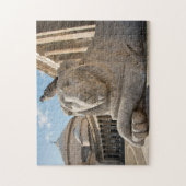 歴史的教会前の獅子像 ジグソーパズル (縦)