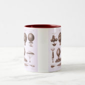 歴史的熱気の気球のデザイン ツートーンマグカップ (中央)