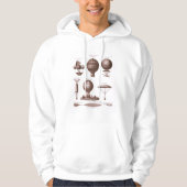 歴史的熱気の気球はヴィンテージのイメージを設計します パーカ (正面)