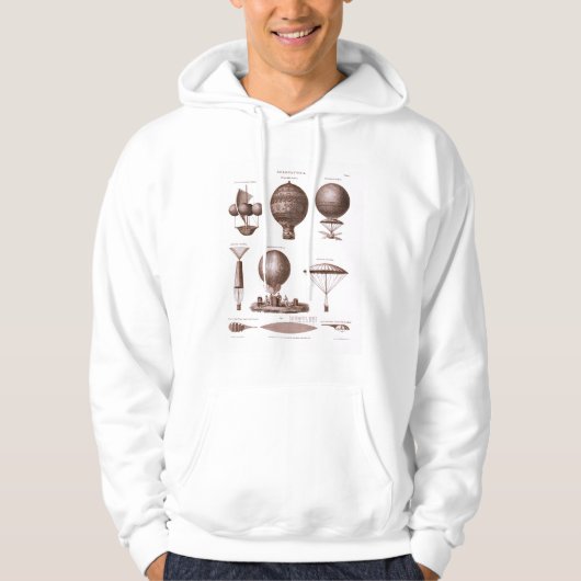 歴史的熱気の気球はヴィンテージのイメージを設計します パーカ (正面)