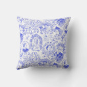 歴史的男女同権主義者は青いToileを開拓します クッション (裏面)