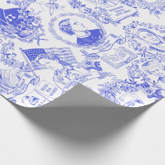 歴史的男女同権主義者は青いToileを開拓します ラッピングペーパー (角)
