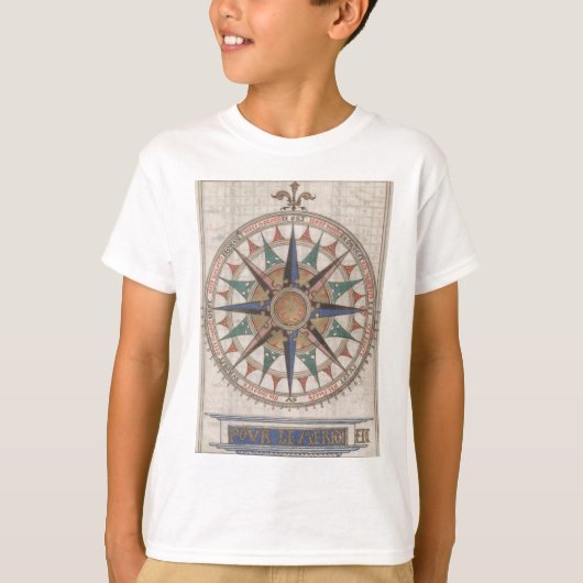 歴史的航海の羅針盤(1543) Tシャツ (正面)