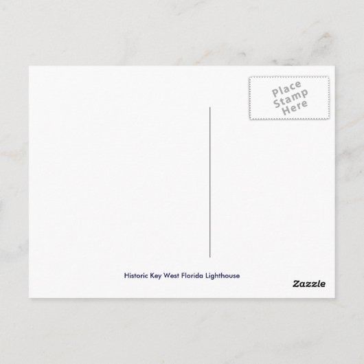 歴史的鍵ウェストフロリダライトハウス ポストカード (裏面)