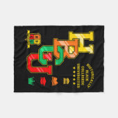 歴史的黒人大学衣類 フリースブランケット (正面(横))
