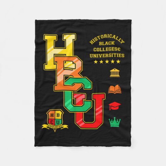 歴史的黒人大学衣類 フリースブランケット (正面)