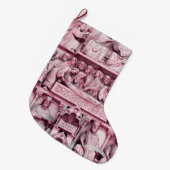 歴史的、キリスト教彫刻ノートルダムパリ ラージクリスマスストッキング (正面 (吊り時))