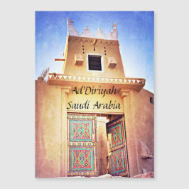 歴史的Diriyahサウジアラビアの磁石の郵便はがき