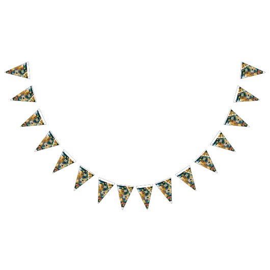 歴史絵画的に描かれた旗 バンティングフラッグ (全)