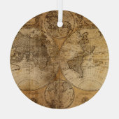 歴史記録の旅： 1746年世界地図 ガラスオーナメント (裏面)