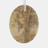 歴史記録の旅： 1746年世界地図 ガラスオーナメント (正面右)