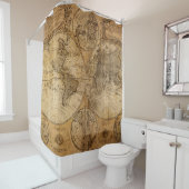 歴史記録の旅： 1746年世界地図 シャワーカーテン (インサイチュ)