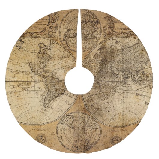 歴史記録の旅： 1746年世界地図 ブラッシュドポリエステルツリースカート (正面)