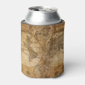 歴史記録の旅： 1746年世界地図 缶クーラー (缶正面)