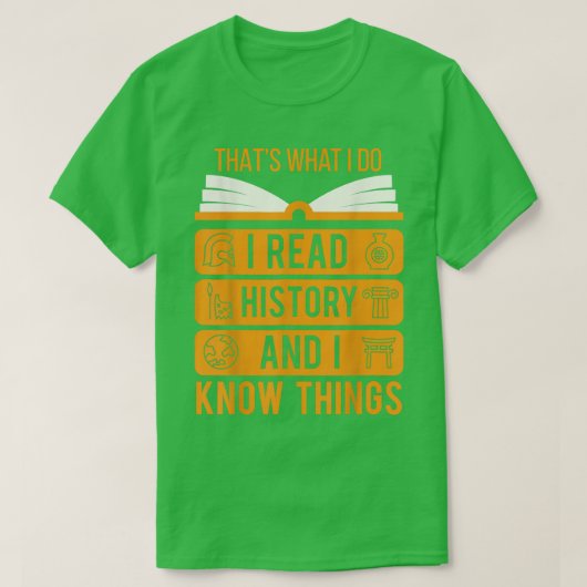 歴史読と知り合いかわいい本の恋人 Tシャツ (デザイン正面)