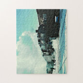 歴史貨物列車の蒸気機関機関車 ジグソーパズル (縦)