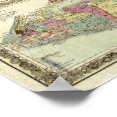 歴史1855-1857ロングアイランドの旅行者の地図 ポスター (角)