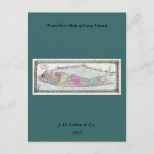 歴史1855-1857ロングアイランドの旅行者の地図 ポストカード