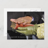 歴史:オバマ大統領のリンカーン聖書の手 ポストカード (正面/裏面)