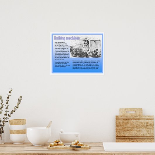 歴史、ビクトリア人、入浴機 ポスター (キッチン)