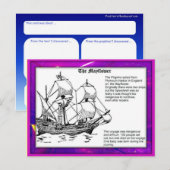 歴史、ピルグリム・ファーザーズ、メイフラワー ポストカード (正面/裏面)