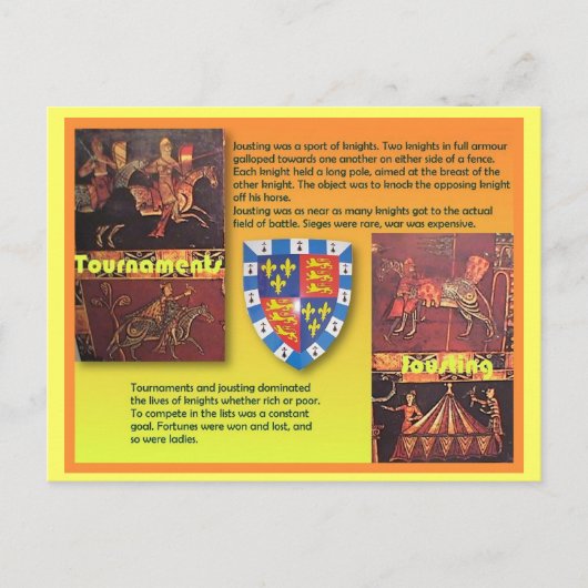 歴史、中世トーナメント ポストカード (正面)