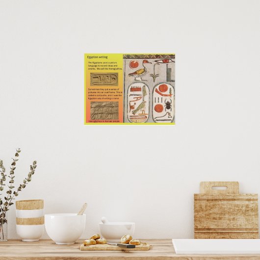 歴史、古代エジプト、エジプト絵文字 ポスター (キッチン)