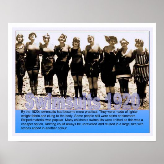 歴史、海辺、1920年の水着 ポスター (正面)