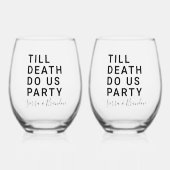 死おもしろいが我々のパーティーや婚約結婚を行うまで ステムなしワイングラス (正面)