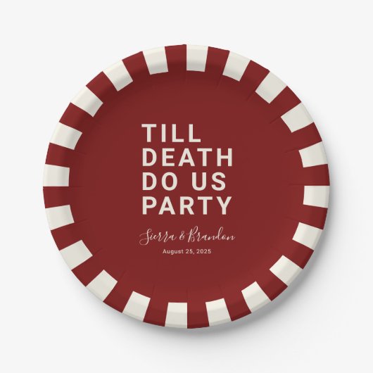死おもしろいが我々のパーティーや婚約結婚を行うまで ペーパープレート (正面)
