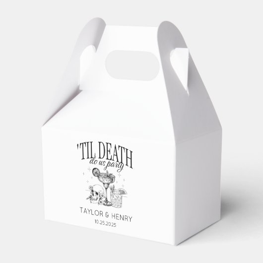死おもしろいぬまでパーティー結婚式の引き出物箱 フェイバーボックス (正面サイド)