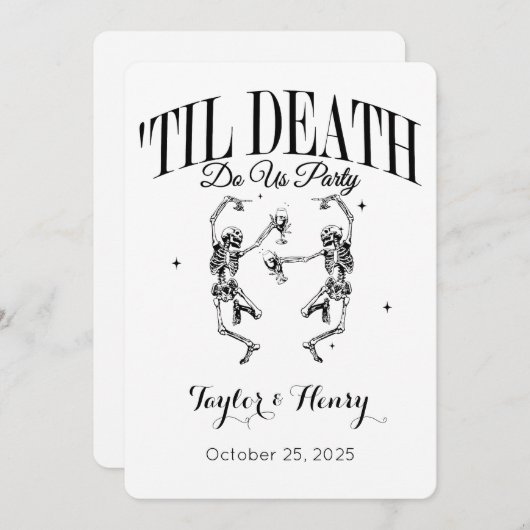 死おもしろいぬまでパーティー結婚式招待状 招待状 (正面/裏面)