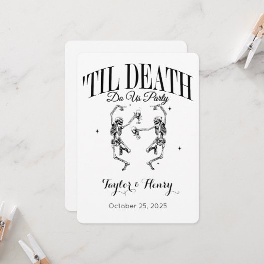 死おもしろいぬまでパーティー結婚式招待状 招待状 (正面/裏面インサイチュ)